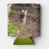 森の中の愛らしい鹿自然写真 缶クーラー (正面)