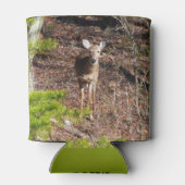 森の中の愛らしい鹿自然写真 缶クーラー (裏面)