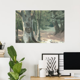 森の中の散歩: オーダーメイドの木彫り ポスター