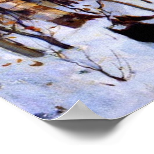 森の中の早朝 ポスター (角)