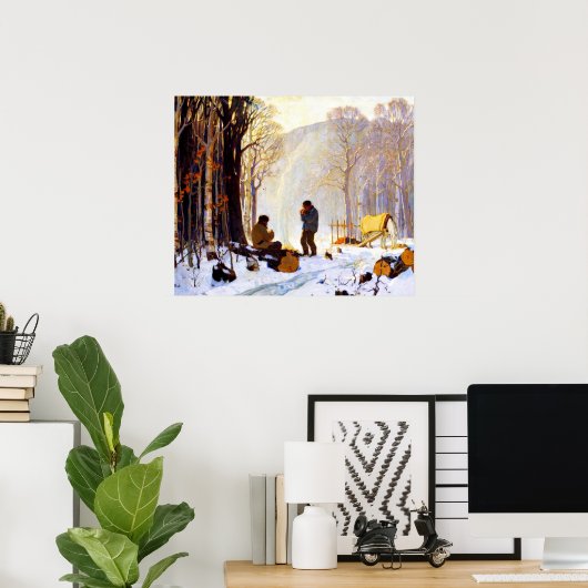 森の中の早朝 ポスター (ホームオフィス)