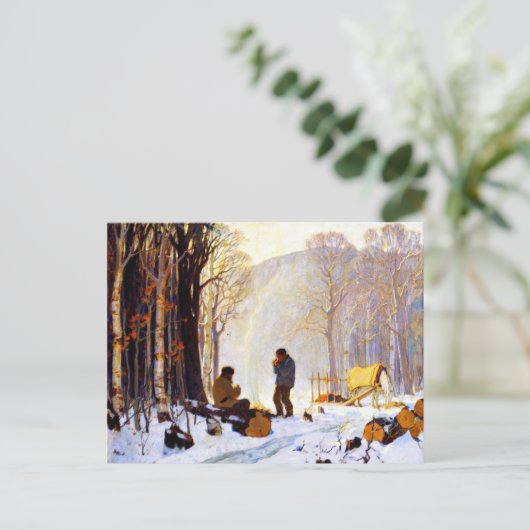 森の中の早朝 ポストカード (スタンド正面)