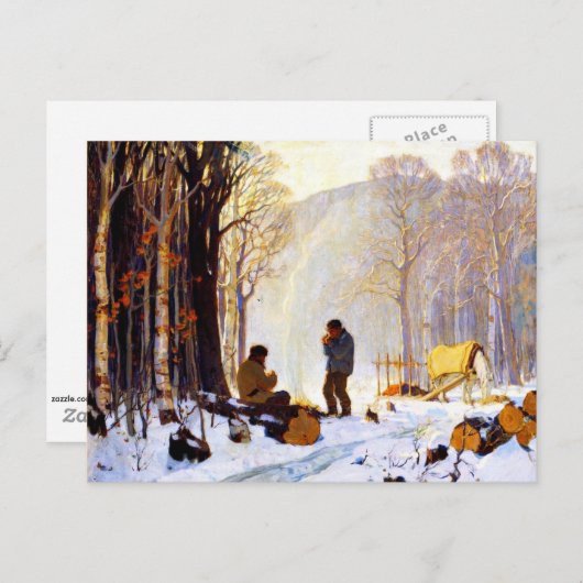 森の中の早朝 ポストカード (正面/裏面)