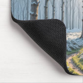 森の中の朝日霜の降りた光 マウスパッド (コーナー)