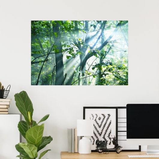 森の中の朝 ポスター (ホームオフィス)