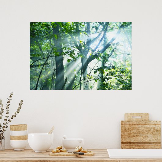 森の中の朝 ポスター (キッチン)