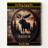 森の中の木彫りのムース ノートブック (裏面)