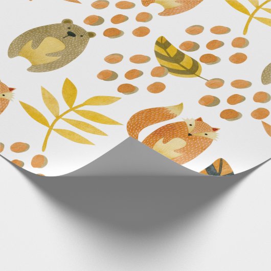 森の中の森林動物 ラッピングペーパー (角)