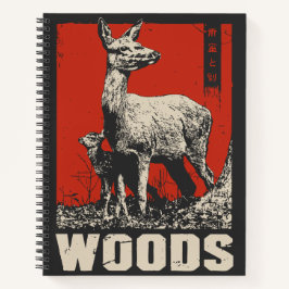 森の中の母とベビーのデアーズ | 浮世絵 ノートブック