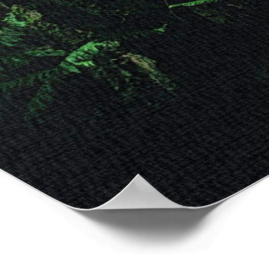 森の中の灰色の狼の精神エコファンタジーアートポスター ポスター (角)