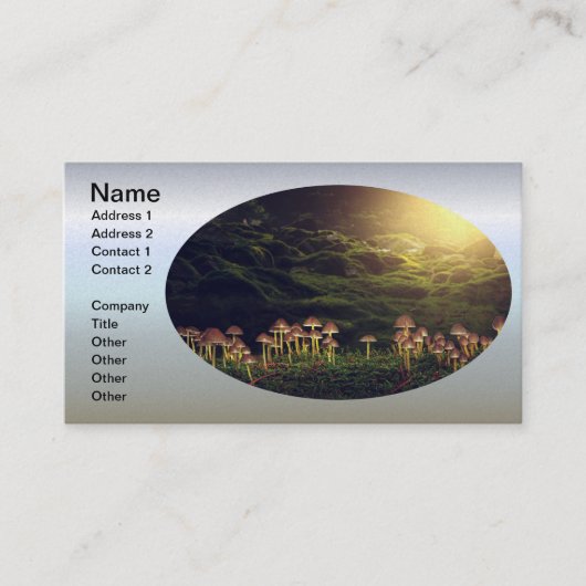 森の中の熟した野生のキノコ 名刺 (正面)