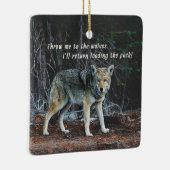 森の中の狼が先頭パックを返す セラミックオーナメント (右)