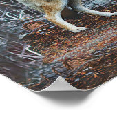 森の中の狼が先頭パックを返す ポスター (角)