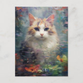 森の中の猫 ポストカード (正面)