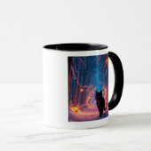 森の中の猫 マグカップ (正面右)