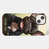 😍森の中の甘いフランスの子犬 iPhoneケース (裏面横)