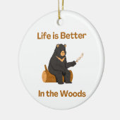 森の中の生活は良い セラミックオーナメント (左)