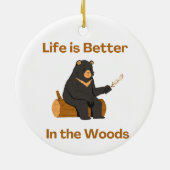 森の中の生活は良い セラミックオーナメント (裏面)