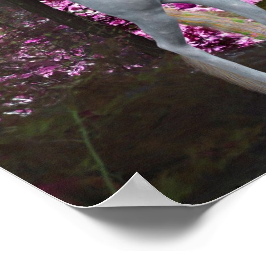 森の中の白いユニコーンファンタジー馬のポスター ポスター (角)