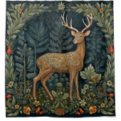 森の中の白い鹿 シャワーカーテン (正面)