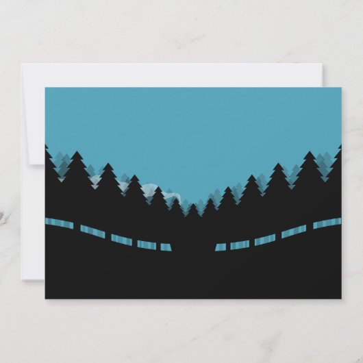 森の中の祝日の家の新しい住所 カード (裏面)