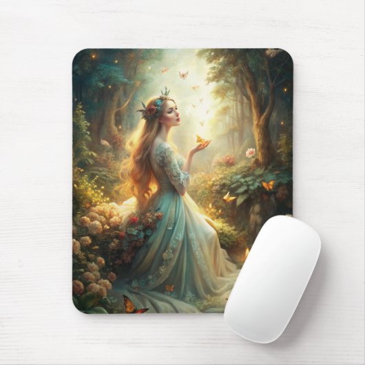 森の中の神話の少女 マウスパッド (マウス)