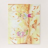 森の中の秋の散歩 ジグソーパズル (縦)