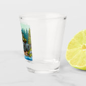 森の中の緑のモンスタートラック ショットグラス (右)