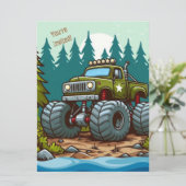 森の中の緑のモンスタートラック シーズンカード (スタンド正面)