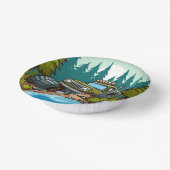 森の中の緑のモンスタートラック ペーパーボウル (傾斜あり)