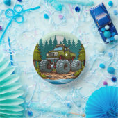 森の中の緑のモンスタートラック ペーパーボウル (パーティー)