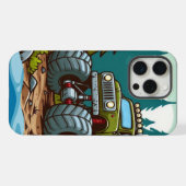 森の中の緑のモンスタートラック iPhoneケース (裏面横)