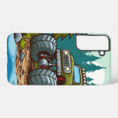 森の中の緑のモンスタートラック SAMSUNG GALAXYケース (裏面横)