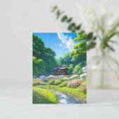 森の中の繊細なハート ポストカード (スタンド正面)