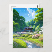 森の中の繊細なハート ポストカード (正面/裏面)