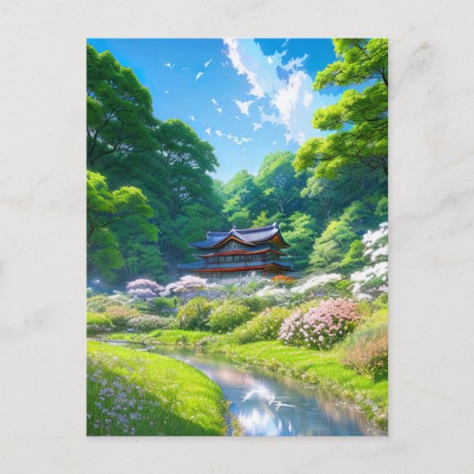 森の中の繊細なハート ポストカード (正面)