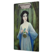 森の中の美しい女性のインクイラストレーション クリップボード (左)