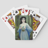 森の中の美しい女性のインクイラストレーション トランプ (裏面)