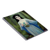 森の中の美しい女性のインクイラストレーション ノートブック (右側)