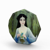 森の中の美しい女性のインクイラストレーション フォトブロック (右)