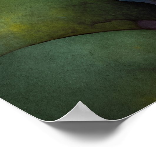 森の中の美しい女性のインクイラストレーション ポスター (角)