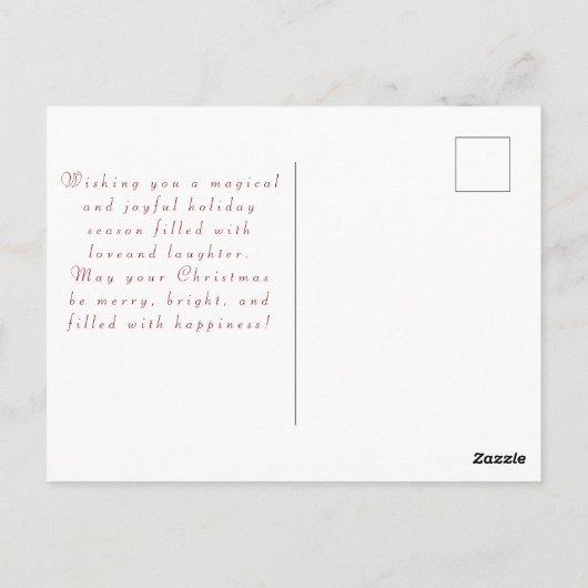 森の中の美しい妖精メリークリスマス ポストカード (裏面)