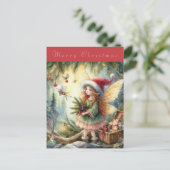 森の中の美しい妖精メリークリスマス ポストカード (スタンド正面)