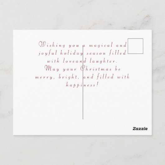 森の中の美しい妖精メリークリスマス ポストカード (裏面)