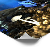 森の中の美しい青い蝶 ポスター (角)