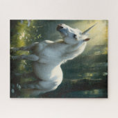 森の中の若いユニコーン ジグソーパズル (横)