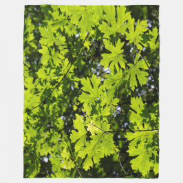 森の中の葉太陽の丘 フリースブランケット