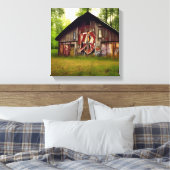 森の中の見捨てられた風化納屋 キャンバスプリント (インサイチュ (寝室))