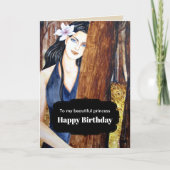 『森の中の誕生日の女絵画の子』 カード (正面)