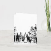 森の中の赤いキツネパインズメリークリスマス シーズンカード (裏面)